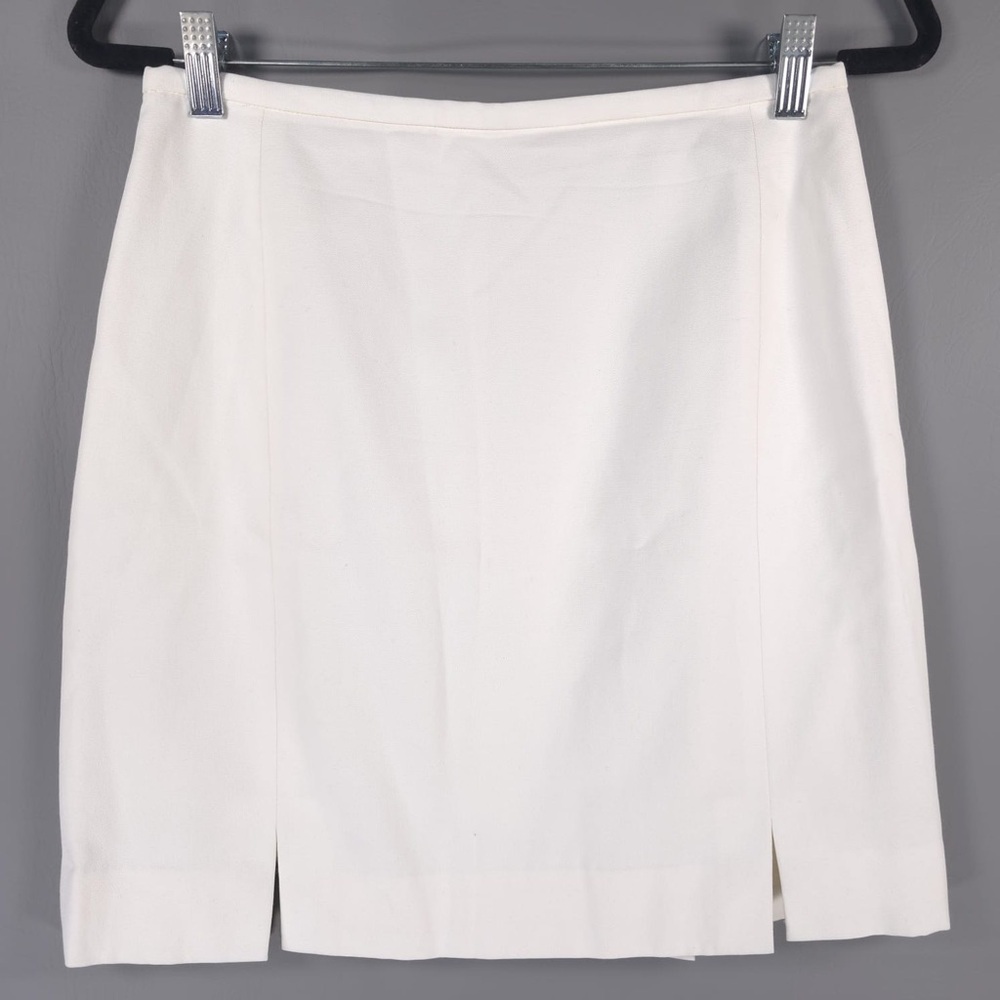 OSCAR DE‎ LA RENTA USA🇺🇸MADE Slits SEXY Mini Skirt Cotton Viscose Size 8P